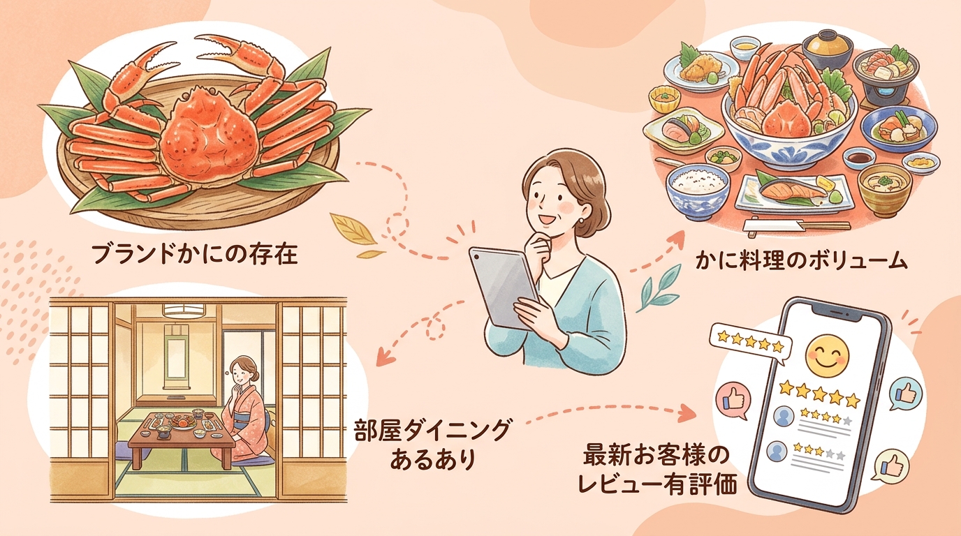 満足度の高いカニ宿を選ぶ4つのポイント